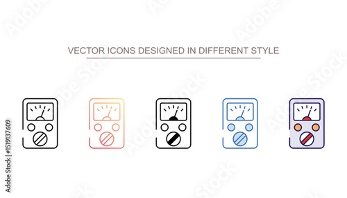 Voltmeter icon design with white background stock illustration