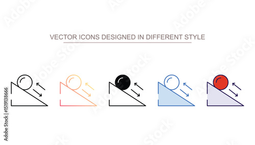 Sliding Friction icon design with white background stock illustration