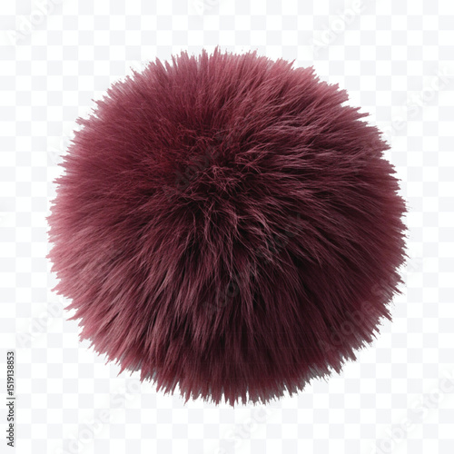 abstract 3d soft hairy fluffy fur ball or pom-pom in different color style isolated on white background