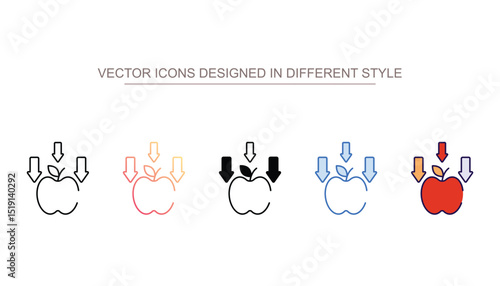 Newton Apple icon design with white background stock illustration