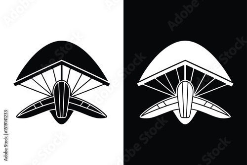 Glider Aircraft Icon Silhouette. Isolated Vector Symbol Illustration
