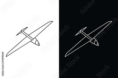 Glider Plane Line Icon. Isolated Contour Symbols in Vector Format