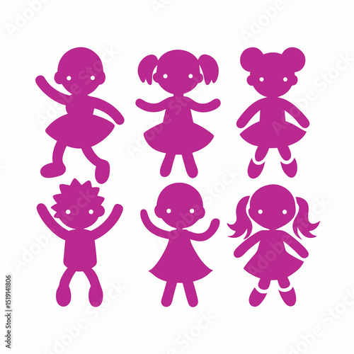 Kid literature silhouette icons set vector illustration