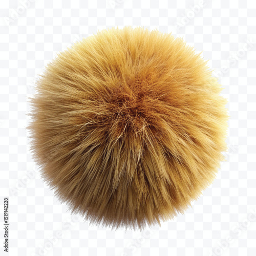 abstract 3d soft hairy fluffy fur ball or pom-pom in different color style isolated on white background