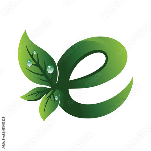 Letter E leaf logo design victor