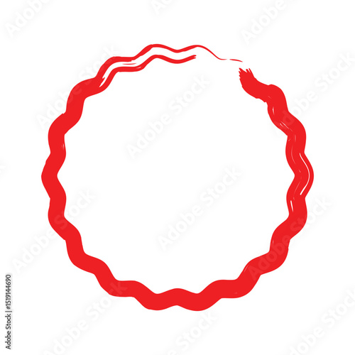 A smooth, clean red circle drawn with gentle brushstrokes.