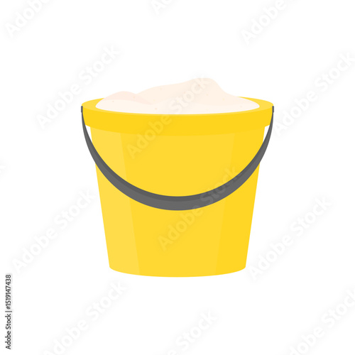 Yellow bucket with sand.