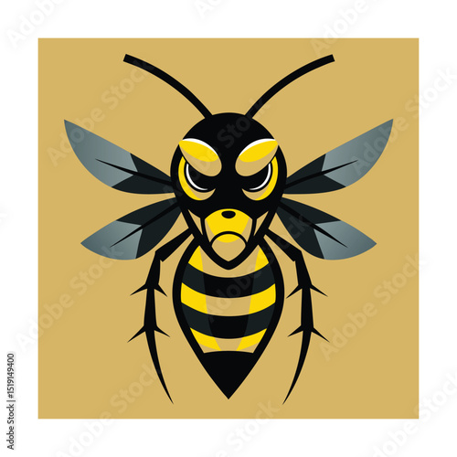 Wasp Head in Hard Surface Design