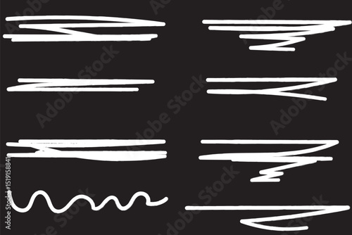 Wallpaper Mural Underline stroke marker felt pen scribbles doodle line collection. Hand drawn outline sketch wave brush mark . eps 10 Torontodigital.ca