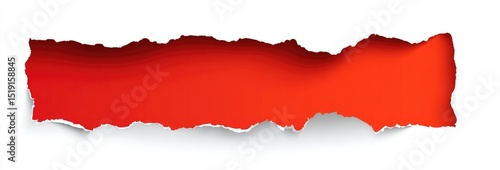 Wallpaper Mural A horizontal red rectangle is revealed through a torn white background, creating a ripped paper effect Torontodigital.ca