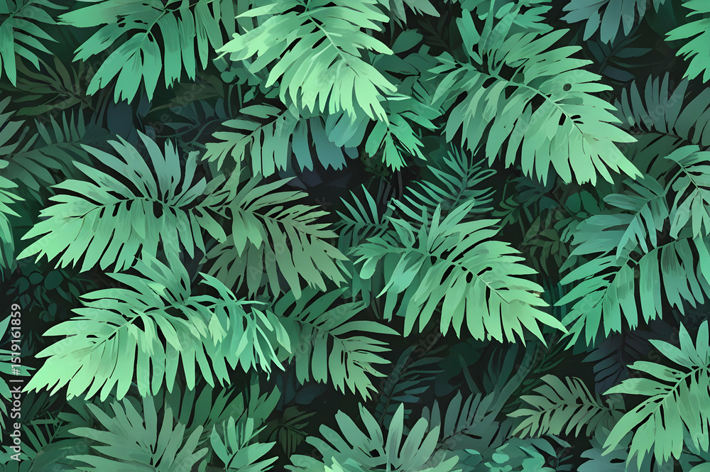 © FatrurRohman - Lush tropical palm fronds canopy