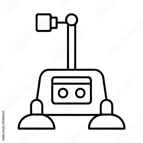 Simple vector illustration of a modern robot with suction cups on white background