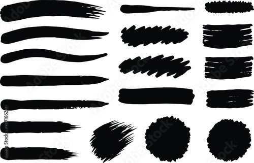 Adobe Illustrator Artwork, Paint brush strokes, Vector artistic paint ink broush stoake,line,texture,background for text.

