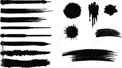 Adobe Illustrator Artwork, Paint brush strokes, Vector artistic paint ink broush stoake,line,texture,background for text.

