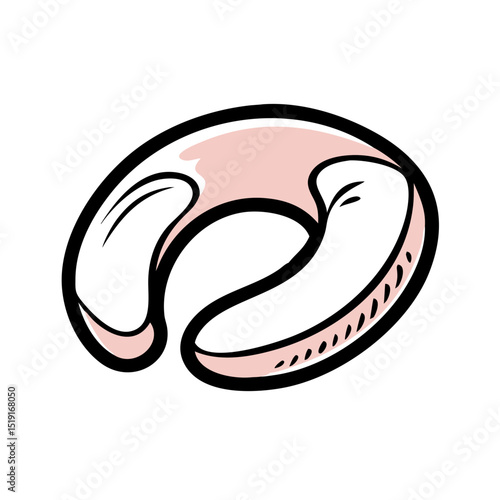 Nursing pillow icon with ergonomic design in soft pastel colors  