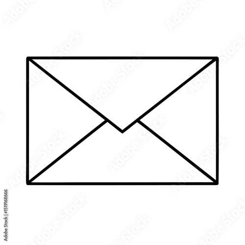 Simple black and white envelope icon representing correspondence and communication concepts