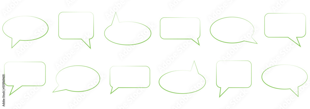 Fototapeta premium Set of comment speech bubble on orange background. Chat message speech bubble