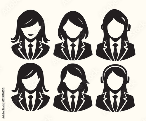 set of Casual & Everyday Avatars icons silhouette vector