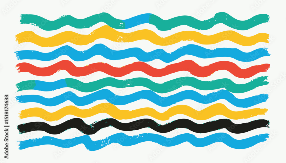 Bold Colorful Wavy Brush Strokes Abstract Art Design Bold Colorful Wavy Brush Strokes Abstract Art Design