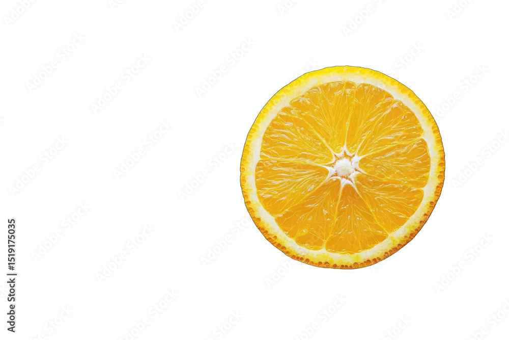 Close-up of an orange slice, vibrant yellow Close-up of an orange slice, vibrant yellow