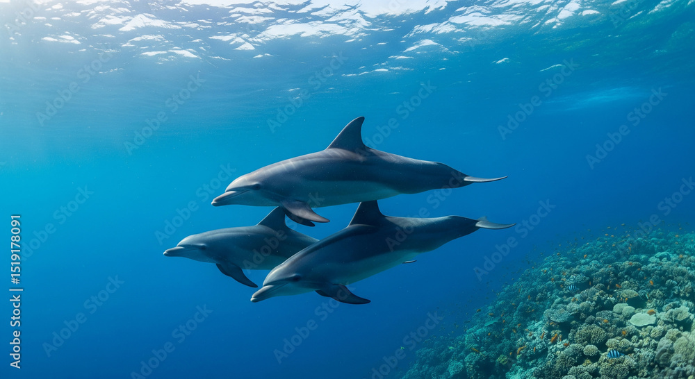 trois dauphins sous l'eau trois dauphins sous l'eau