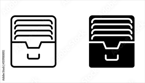 Archive Storage Icon set, Document Archive Storage Icon Vector Design on white background
