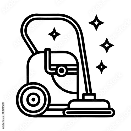 Vector illustration of a modern vacuum cleaner representing cleaning and household chores.