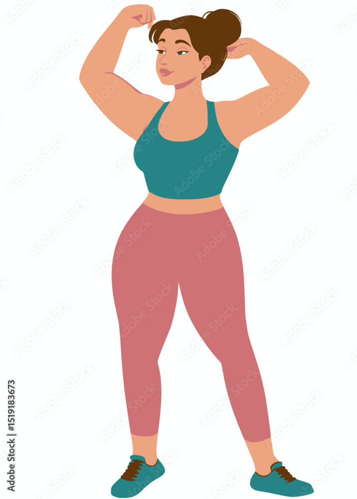 Strong Woman Fitness Illustration Athletic Female Character Design Strong Woman Fitness Illustration Athletic Female Character Design