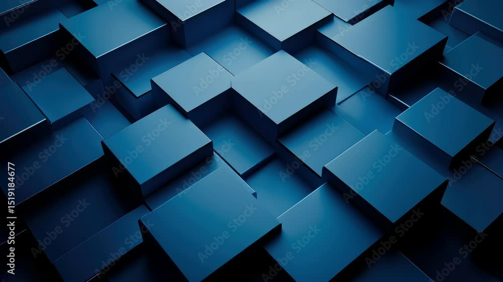 abstract dark blue 3d cube background with geometric texture