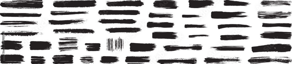 Brush Strokes Vector Collection, Isolated on White Background Brush Strokes Vector Collection, Isolated on White Background