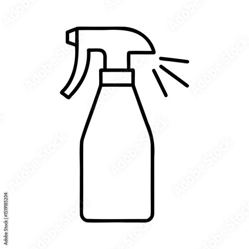 Simple black outline spray bottle icon for cleaning and sanitization purposes