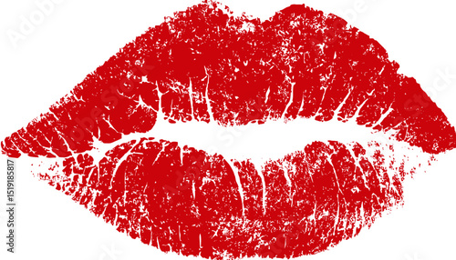 Red Lipstick Kiss Mark Vector Illustration for Design Projects