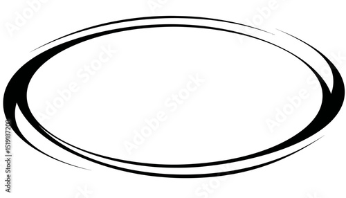 Abstract Oval Frame Swirling Lines and Curves Graphic Design Element