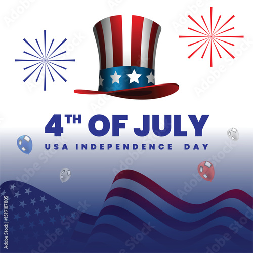 4th of july independence celebration graphic vector illustration