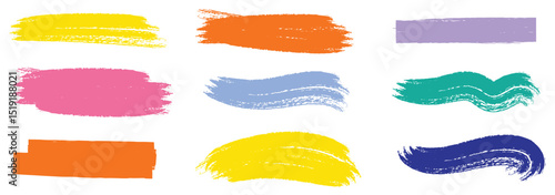 Vector brush strokes pack marker ink strokes grunge.  hand drawn stripes, smears, rectangle brush, Rectangle Brush stroke, ink paint brushes.
