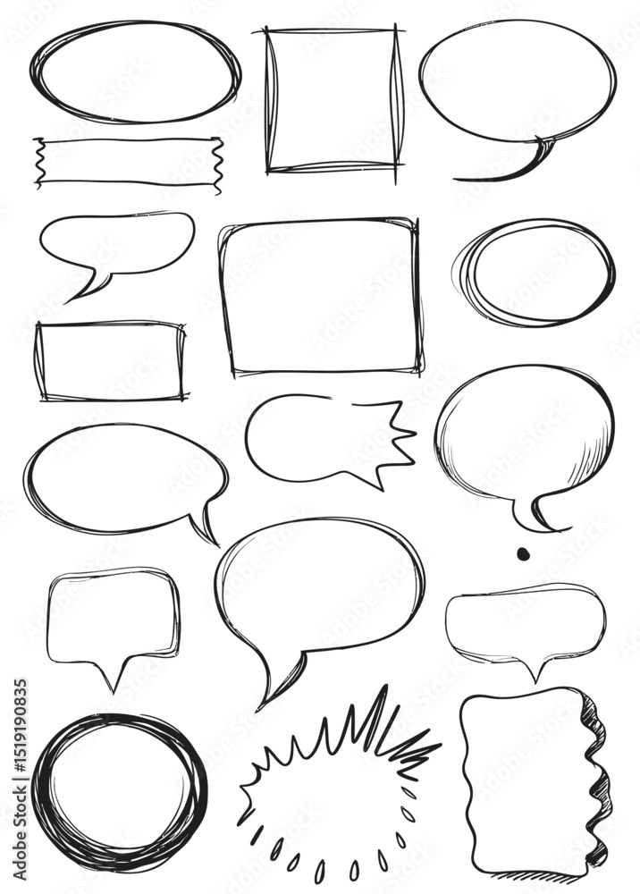 Hand-Drawn Doodle Shapes A Collection of Sketchy Frames, Banners, and Speech Bubbles for Design Projects Hand-Drawn Doodle Shapes A Collection of Sketchy Frames, Banners, and Speech Bubbles for Design Projects
