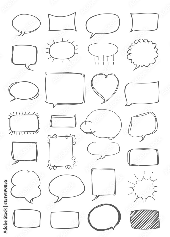 Hand-Drawn Doodle Speech Bubbles and Shapes A Diverse Collection for Design Projects Hand-Drawn Doodle Speech Bubbles and Shapes A Diverse Collection for Design Projects