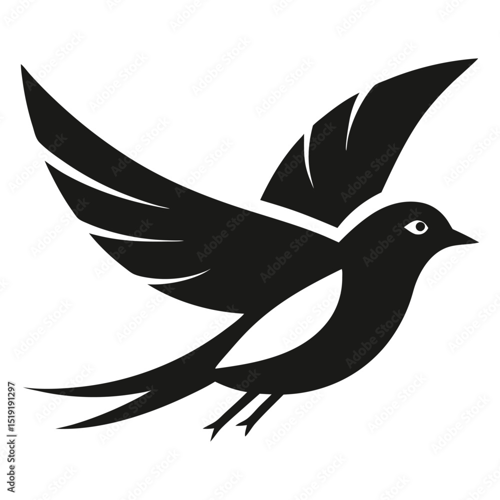 Obraz premium Stylized hummingbird silhouette in flight