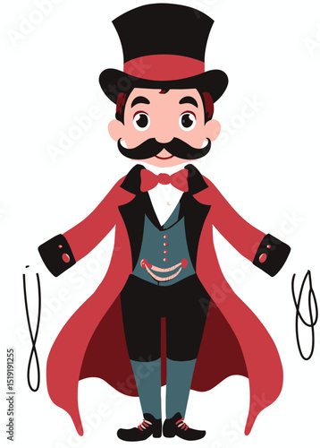 Charming Ringmaster Illustration Vintage Circus Character Design