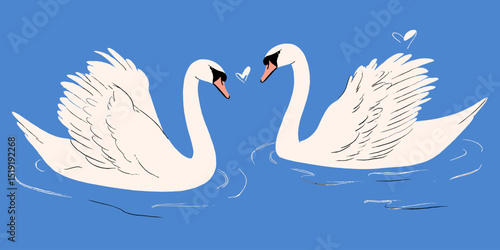 Elegant Swans on Calm Water A Pair of Graceful Birds