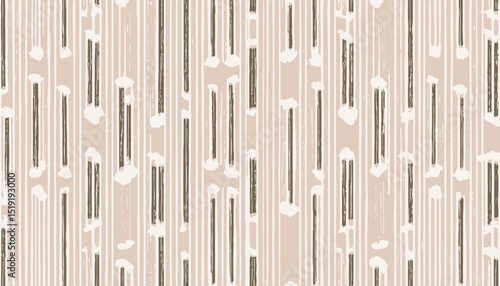 Trendy Abstract Seamless Pattern Beige and Brown Vertical Stripes Design