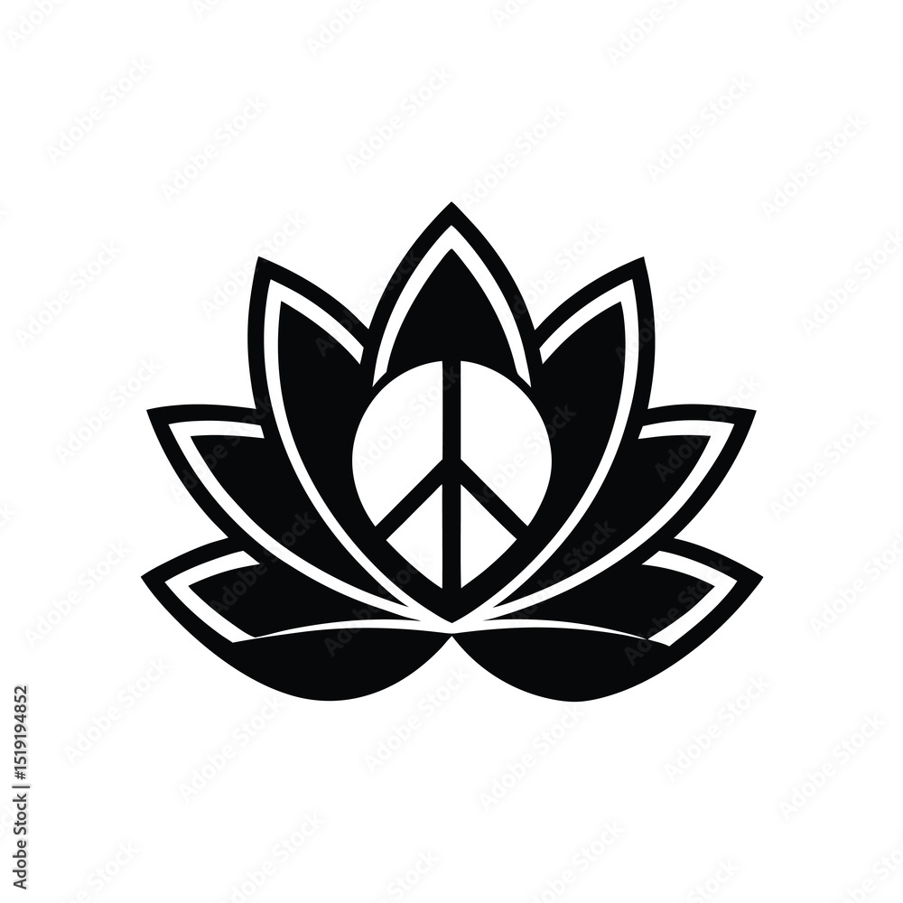Lotus Peace Vector Silhouette Lotus Peace Vector Silhouette