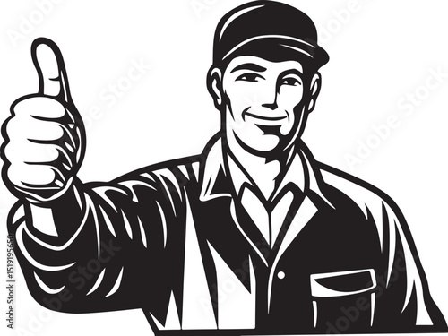 Wallpaper Mural Cartoon illustration of a businessman character with glasses showing thumbs up Torontodigital.ca