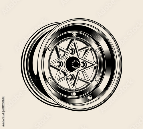 vector rims bw black n white editable icon badge similar like 2d vector equip vector flat image star spoke wheels, car wheel rim vector silhouette editable icon badge, car wheel on isolated background