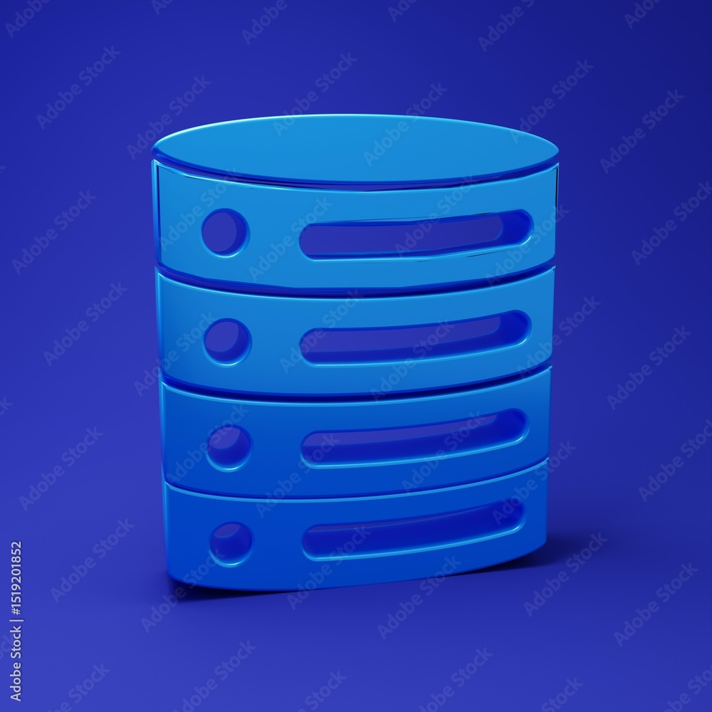 Blue Server, Data, Web Hosting icon isolated on blue background. Minimalism concept. 3D render illustration Blue Server, Data, Web Hosting icon isolated on blue background. Minimalism concept. 3D render illustration