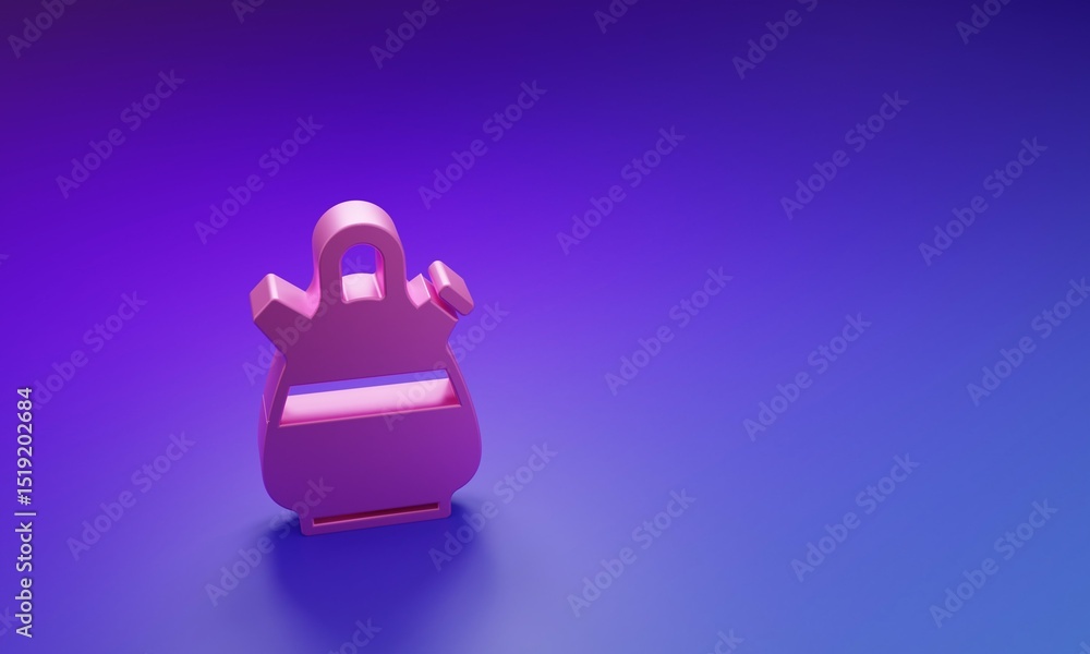 Pink Sangria pitcher icon isolated on purple-blue background. Traditional spanish drink. Minimalism concept. 3D render illustration Pink Sangria pitcher icon isolated on purple-blue background. Traditional spanish drink. Minimalism concept. 3D render illustration