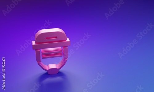 Photography Pink Hockey helmet icon isolated on purple-blue background