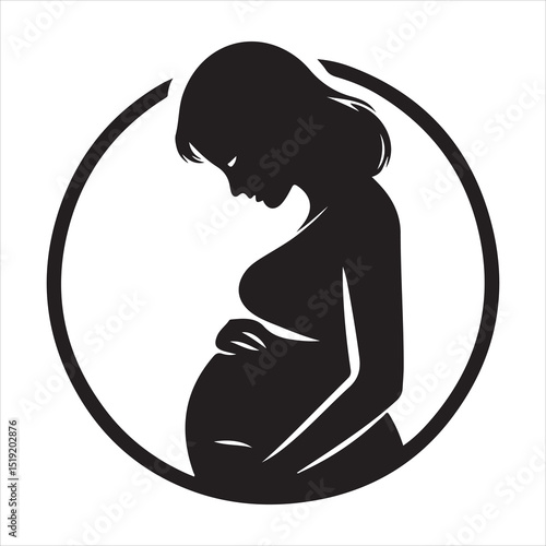Mother-to-be Silhouette - Gentle Care for Pregnancy , black colour vactor 