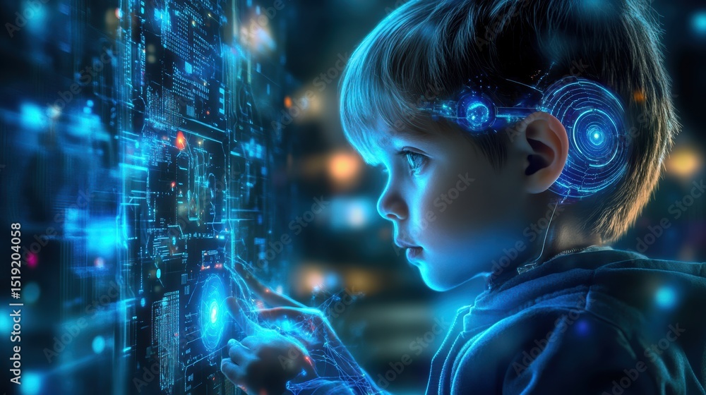 AI-Powered Futuristic Humanoid Analyzing Neural Signals AI-Powered Futuristic Humanoid Analyzing Neural Signals