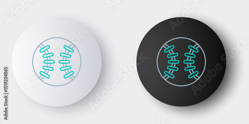 Line Baseball ball icon isolated on grey background. Colorful outline concept. Vector